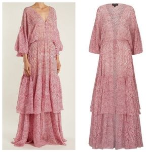 SALONI Nikki Pink Chiffon Maxi Dress